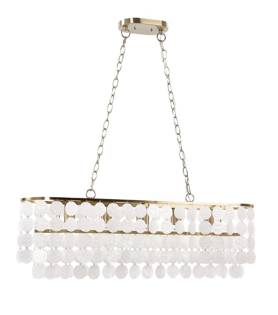 allen + roth Lemmond 5-Light Gold Coastal Shell Chandelier