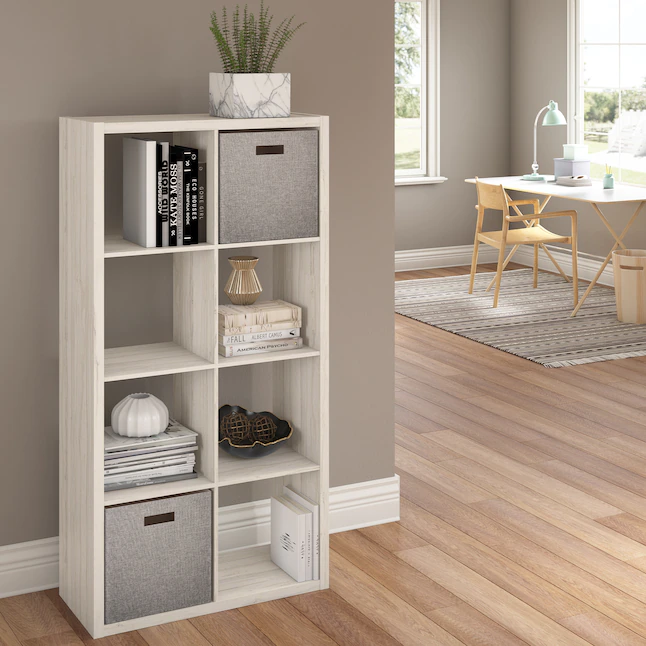 ClosetMaid  57.95-in H x 29.87-in W x 13.5-in D Bleached Walnut Wood Laminate 8 Cube Organizer