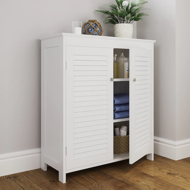 RiverRidge 06-134 Ellsworth 28.44-in W x 32-in H x 11.75-in D White MDF Freestanding Linen Cabinet