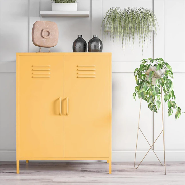 Ameriwood Home  Cache 43.43-in W x 39.96-in H x 15.75-in D Steel Full Storage Lockers. Yellow Cabinet