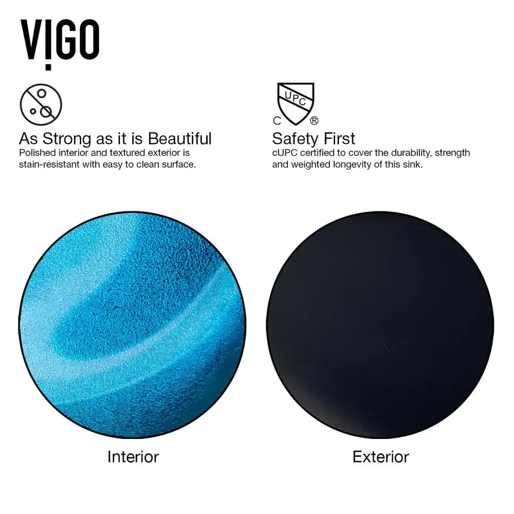 VIGO VGT1073 Glass Rectangular Vessel Bathroom Sink in Turquoise Blue. Chrome