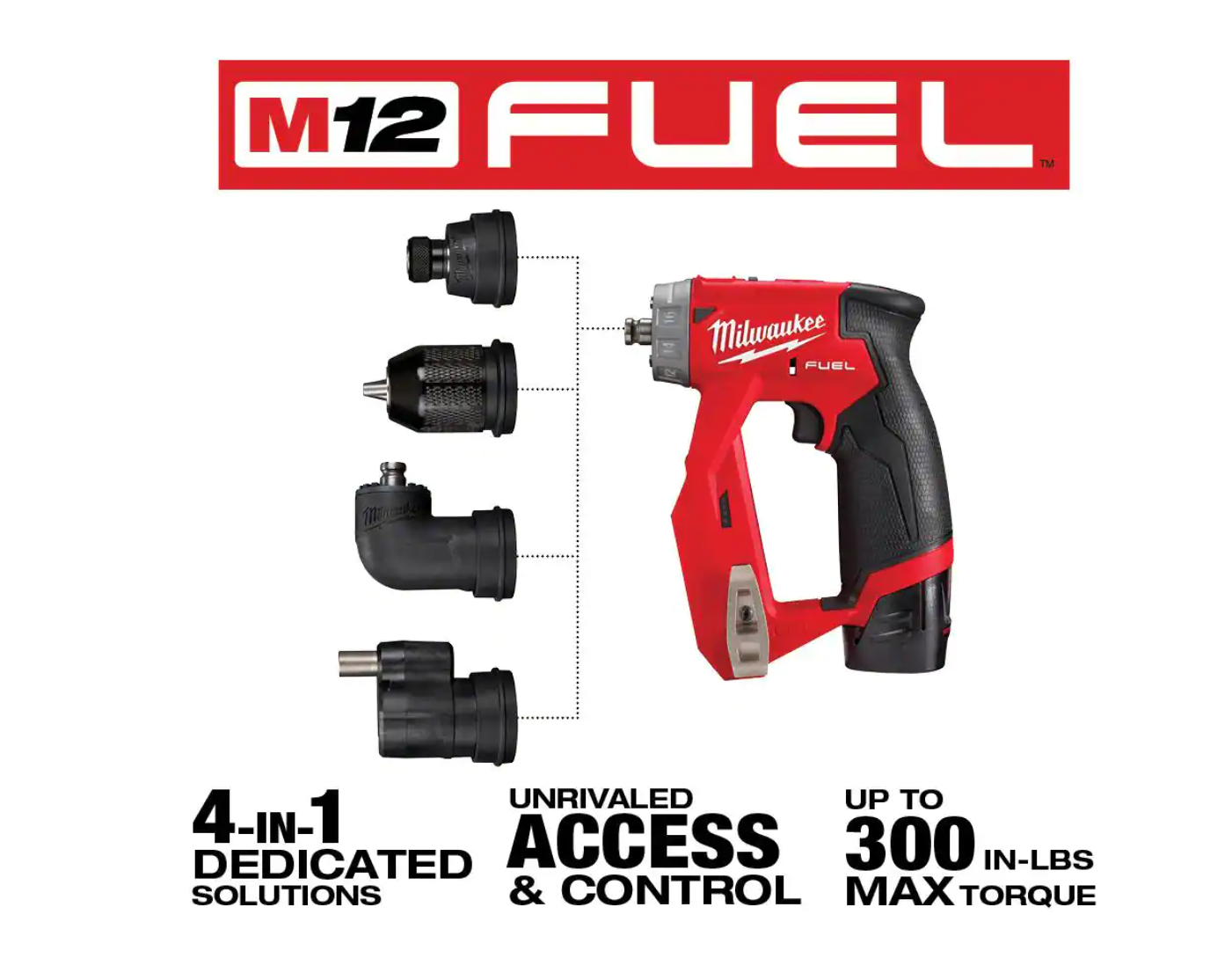 Milwaukee 2505-22-2420-20 M12 FUEL 12V Lithium-Ion Brushless Cordless 4-in-1 Installation 3/8 in. Drill Driver Kit with M12 HACKZALL