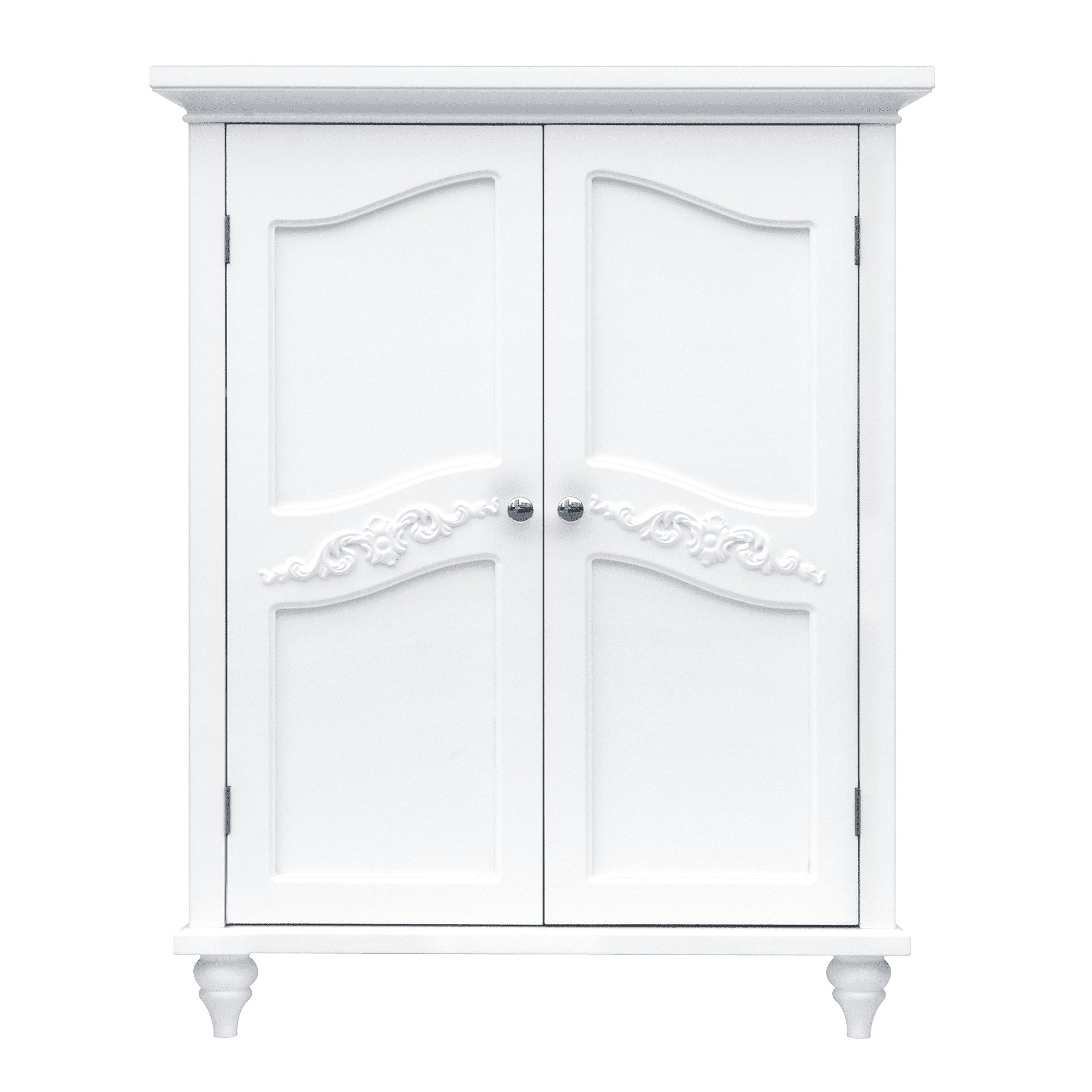 Teamson Home Versailles Wooden Floor Cabinet with 2 Shelves. White