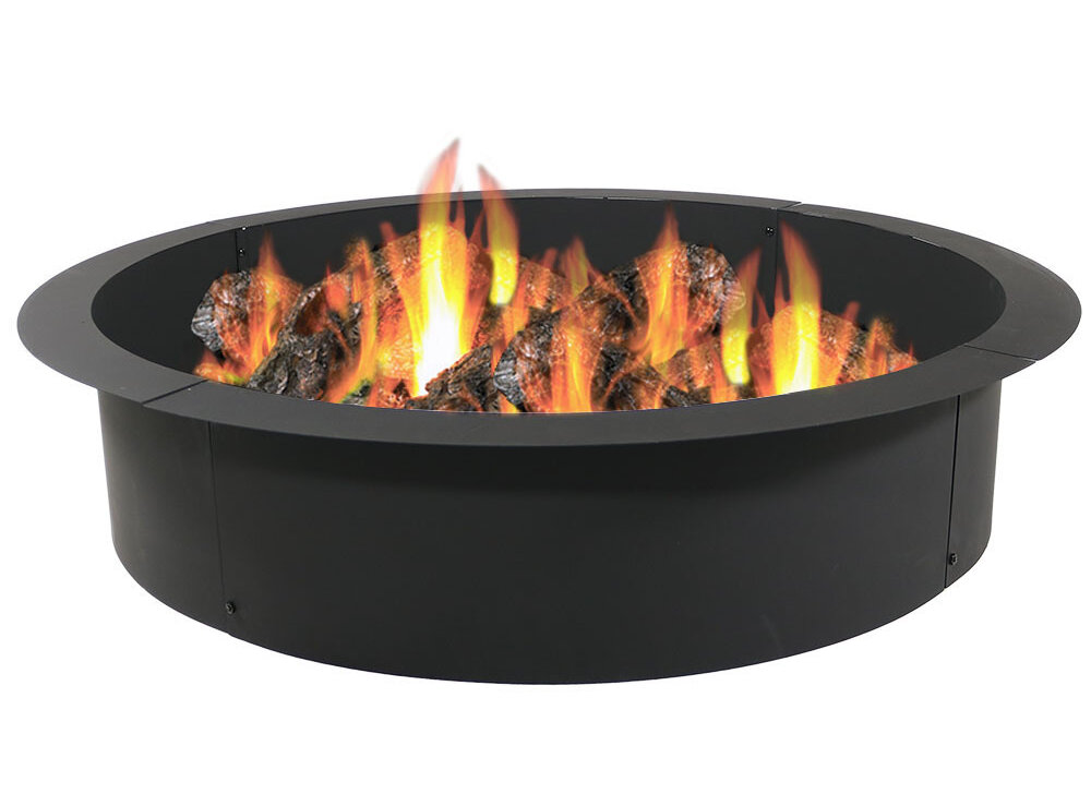 Natalia 10” H x 45” W Steel Wood Burning Outdoor Fire Ring
