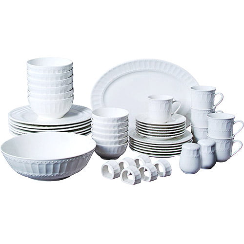 Gibson Home Regalia 46-Piece Dinnerware and Serve ware Set. Service for 6
