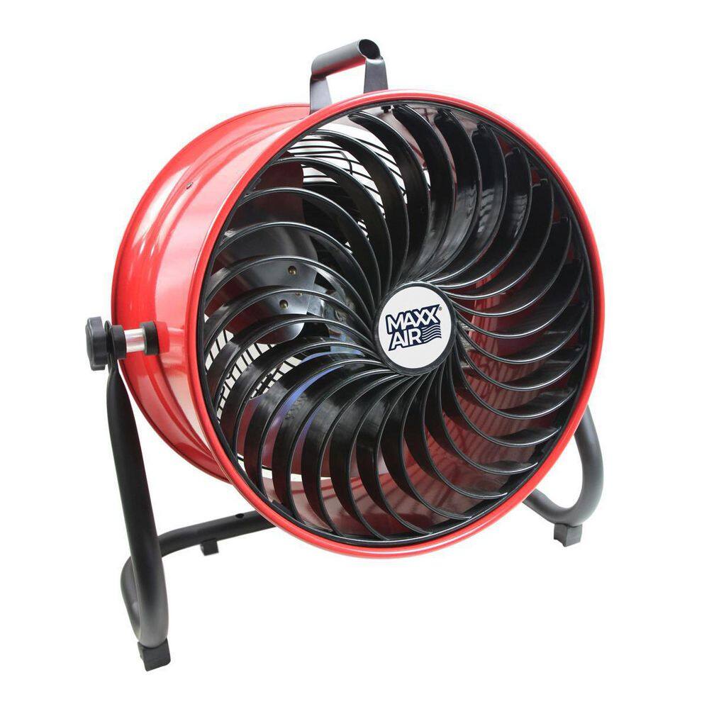 Maxx Air HVFF16T RED 16 in. 3 Fan Speeds Floor Fan in Red with Adjustable Fan Head