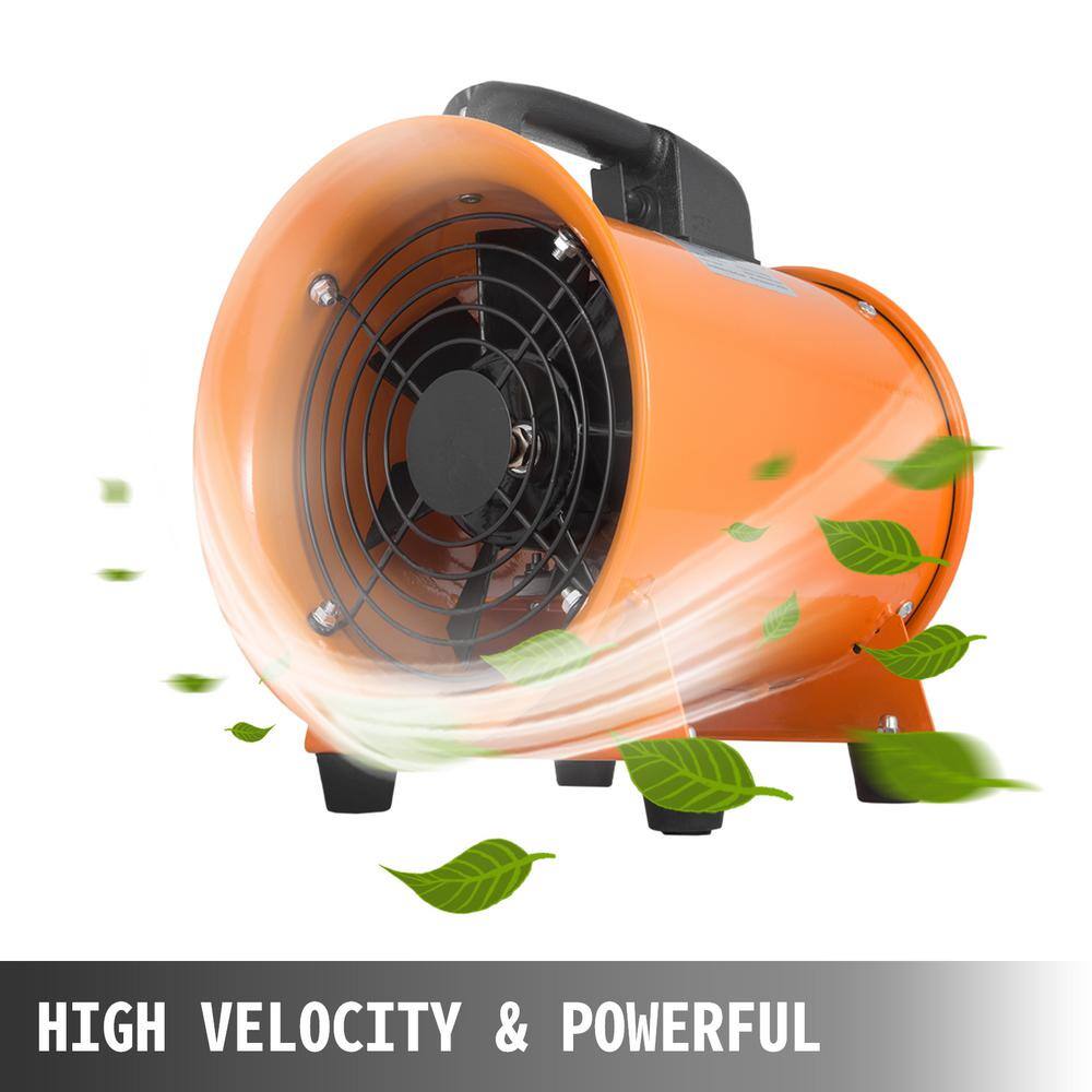 VEVOR GYGFJ8YCD5MG00001V1 8 in. Pivoting Utility Blower Fan Portable Ventilator Fan 882 CFM 230 Watt with 16.41 ft. Duct Hose for Factories farms