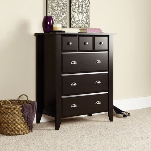 Sauder Shoal Creek 4-Drawer Chest. Jamocha Wood Finish