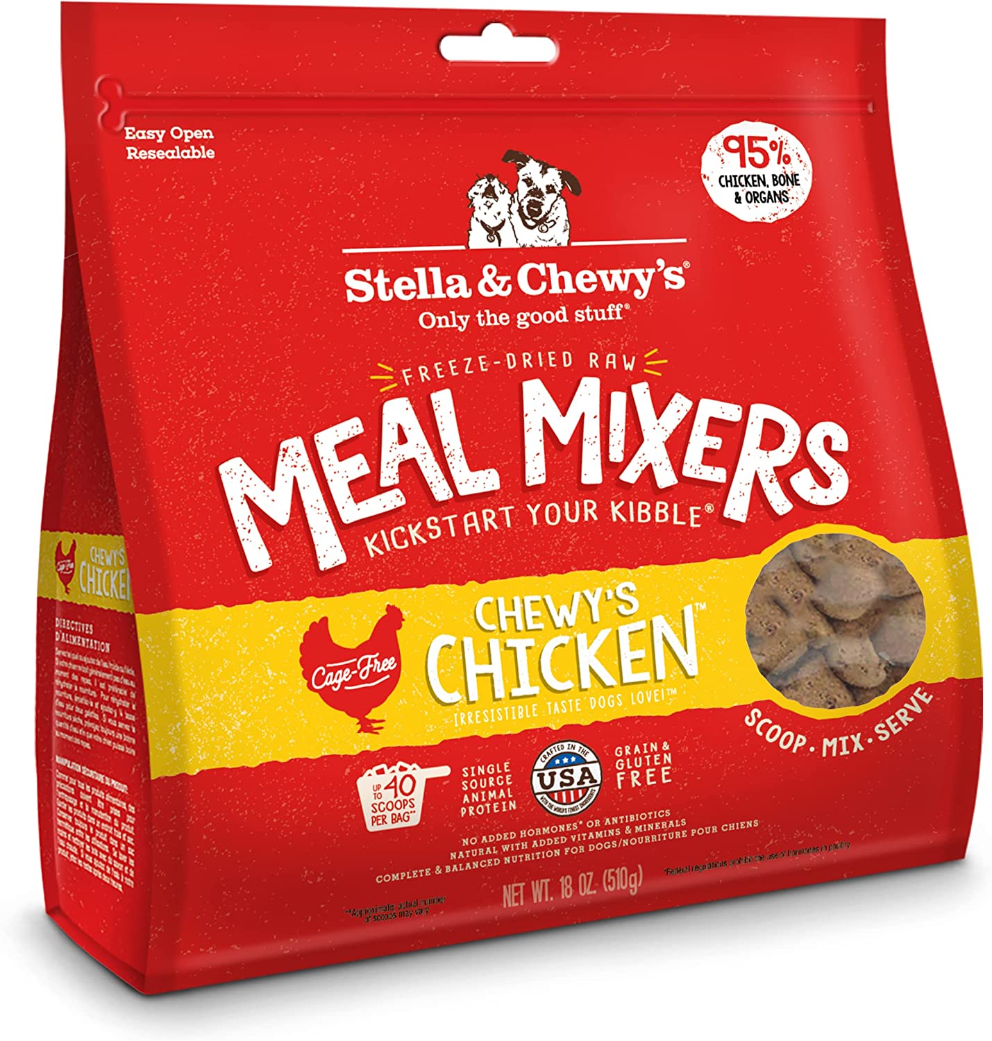 Stella & Chewy's Freeze Dried Meal Mixer – Dog Food Topper for Small & Large Breeds – Grain Free. Protein Rich Recipe
