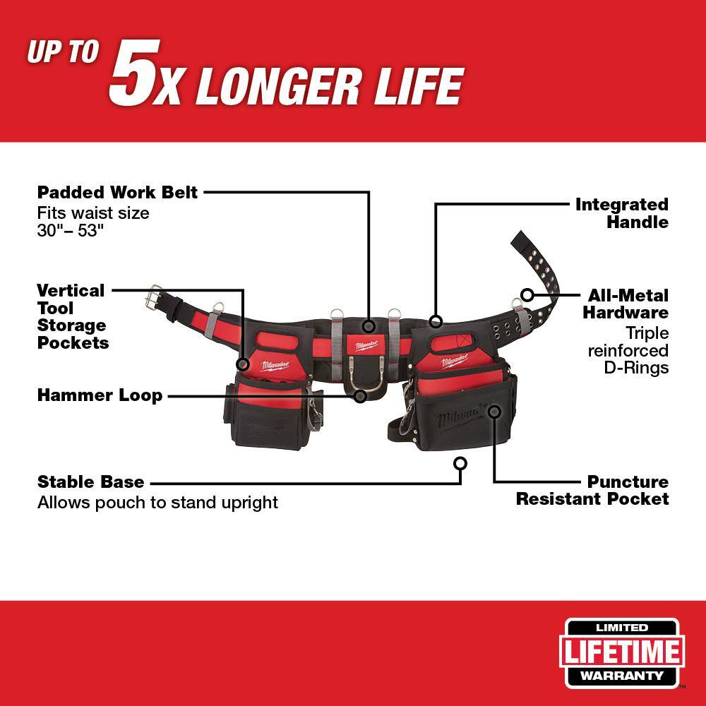 Milwaukee 48-22-8110-48-22-8201 Adjustable Electricians Work Belt with Ultimate Jobsite Backpack