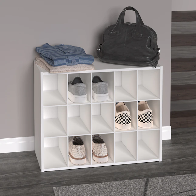 ClosetMaid  19.38-in H x 24.13-in W x 11.63-in D White Stackable Wood Laminate 15 Cube Organizer