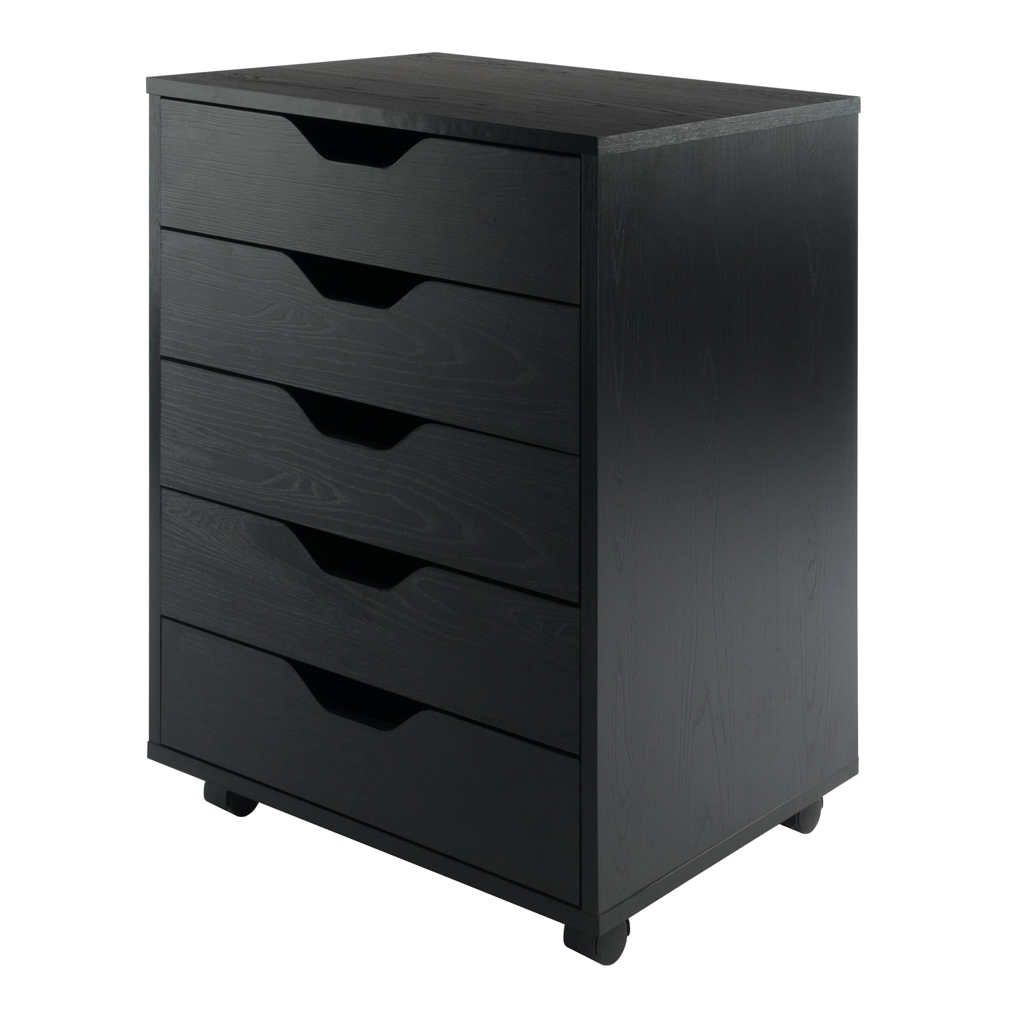 Winsome Wood Halifax 5-Drawer Mobile Cabinet. Black Finish