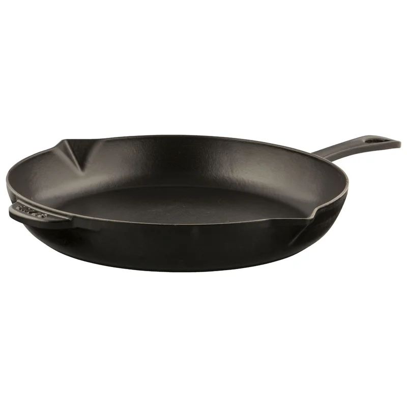 Staub 1223025 Cast Iron 12-inch Fry Pan - Matte Black. Made in France