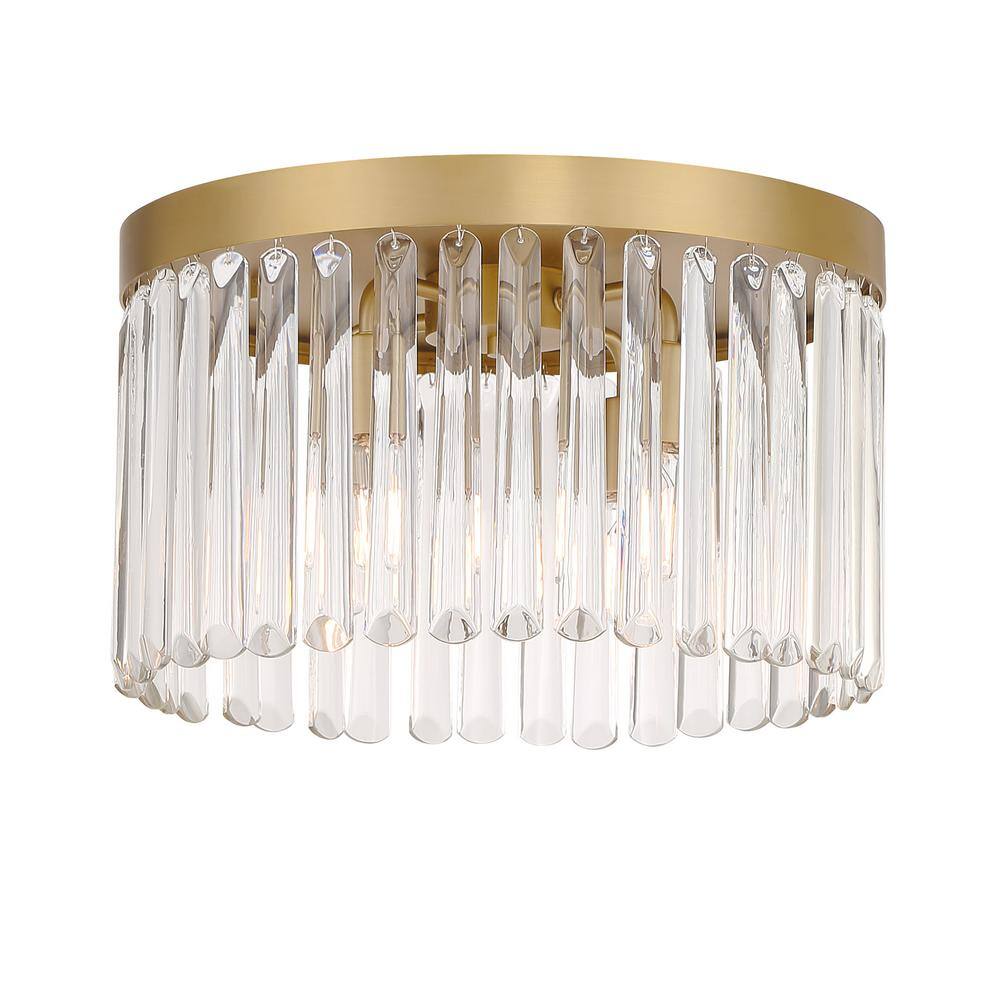 Crystorama  Emory 15 in 4-Light Modern Gold Flush Mount