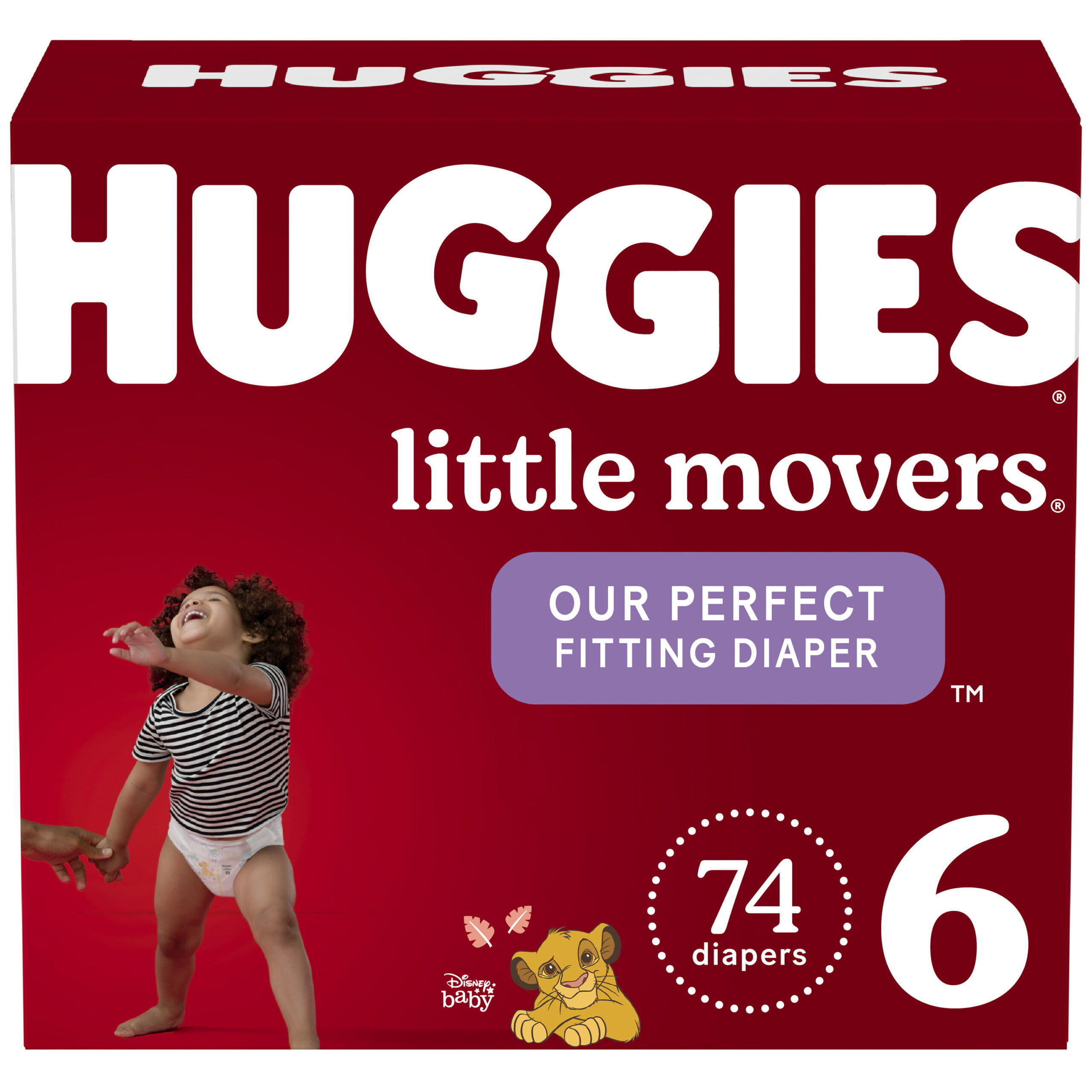 Huggies Little Movers Baby Diapers. 74 Count. size 6 (35+ lbs)