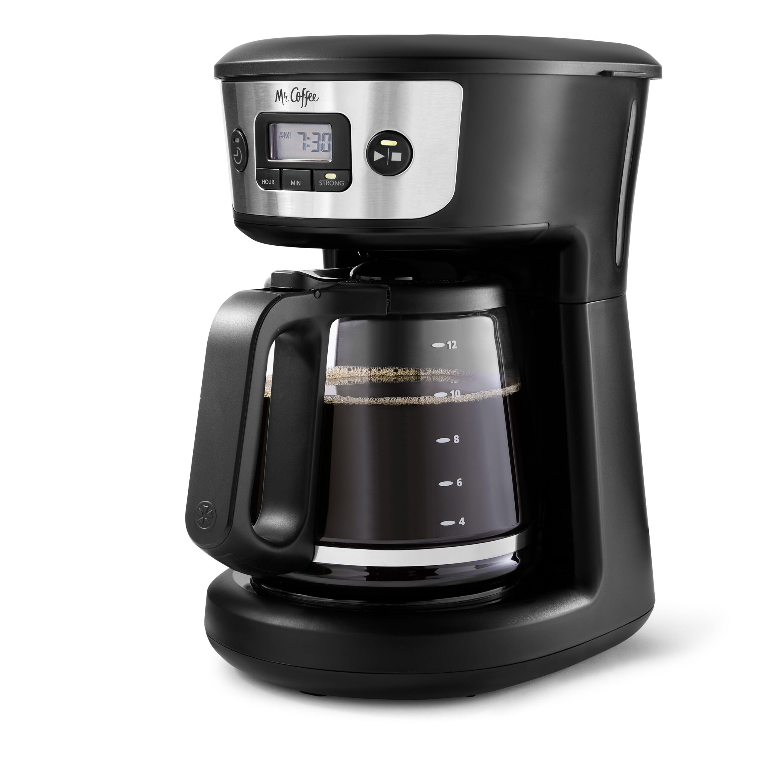 Mr. Coffee® 12-Cup Programmable Coffee Maker with Strong Brew Selector. Stainless Steel