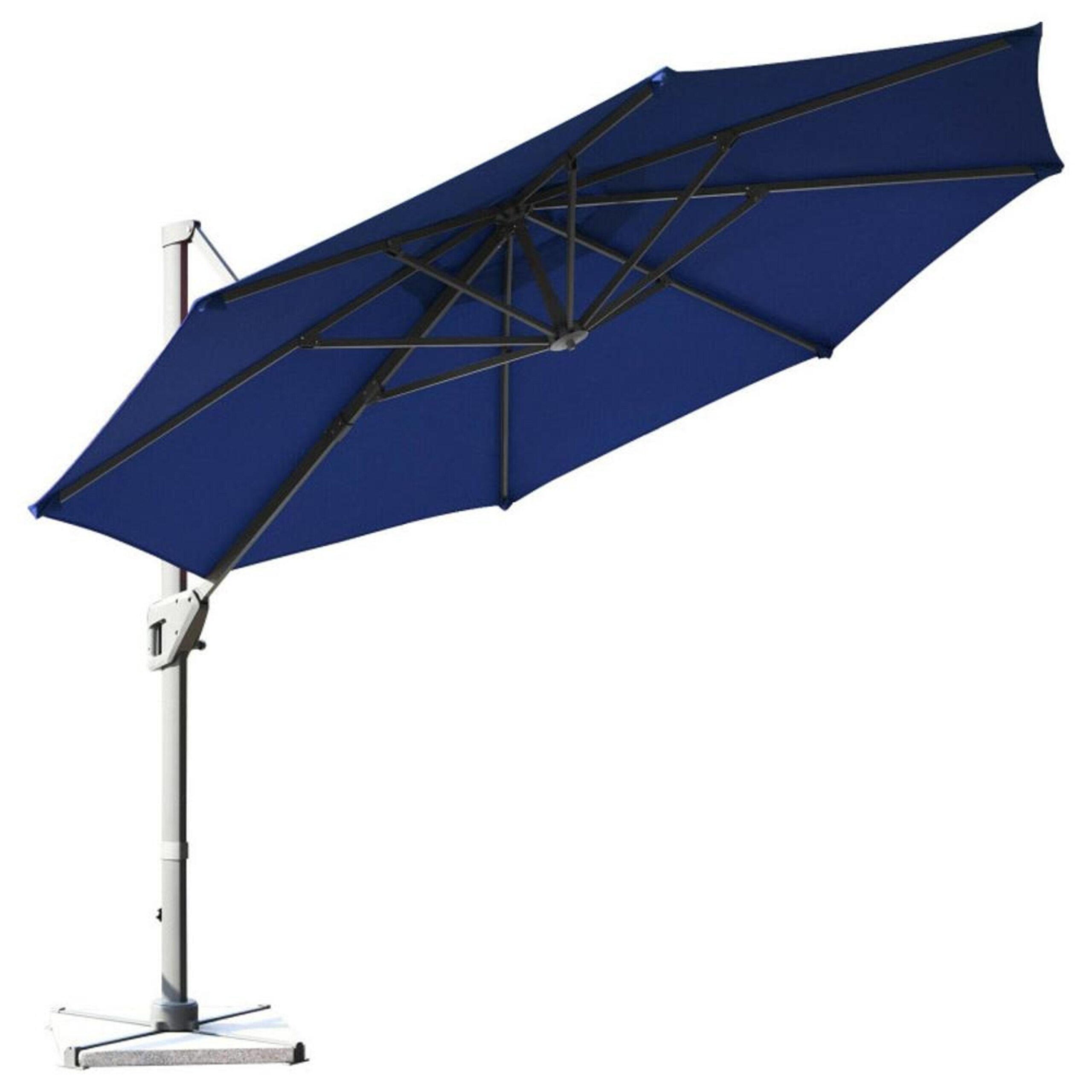 Clihome 11 Ft Patio Cantilever Umbrella Outdoor Offset Umbrella with 360 degree Rotation and Tilt System Without Weight Base