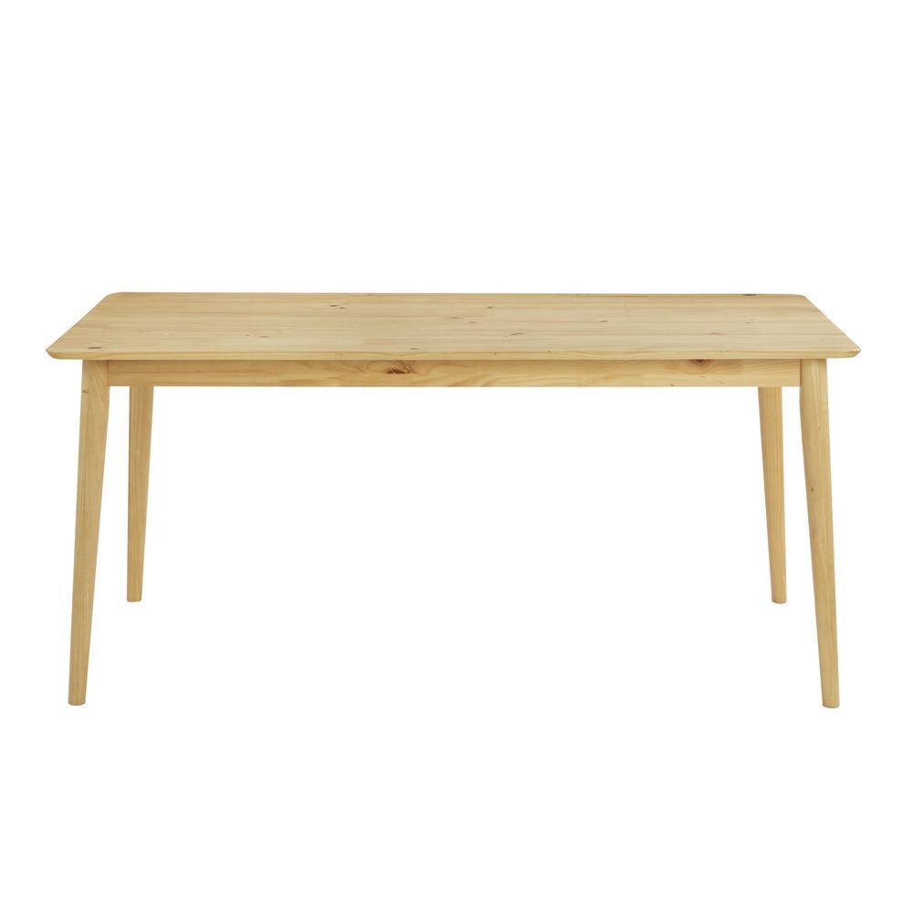StyleWell  Natural Wood Finish Rectangular Dining Table for 6 (66 in. L x 30 in. H)