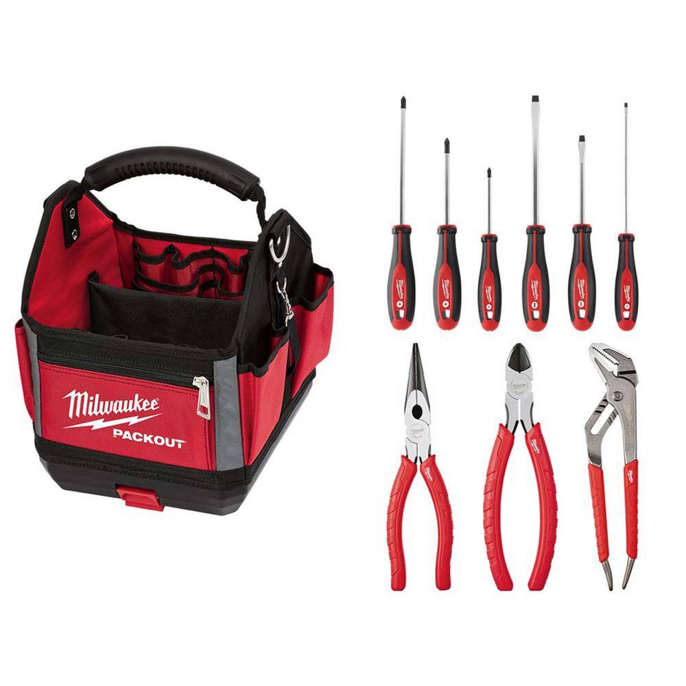 Milwaukee 48-22-8310-48-22-2706-48-22-6331 PACKOUT Tote With Hand Tool Set (10-Piece )
