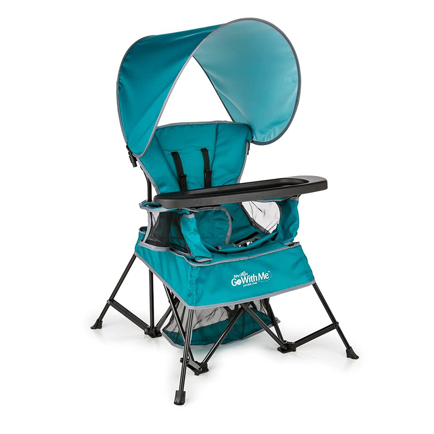 Baby Delight Go with Me Venture Chair|Indoor/Outdoor Portable Chair with Sun Canopy|Teal|3 Child Growth Stages: Sitting. Standing and Big Kid|3 Months to 75 lbs|Weather Resistant