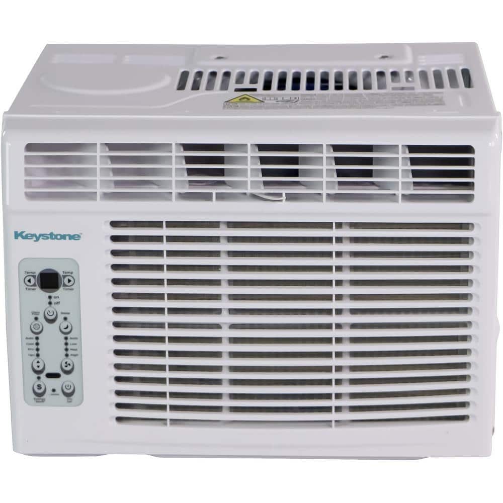 Keystone KSTAW05BE 5.000 BTU Window-Mounted Air Conditioner with Follow Me LCD Remote Control in White. KSTAW05BE