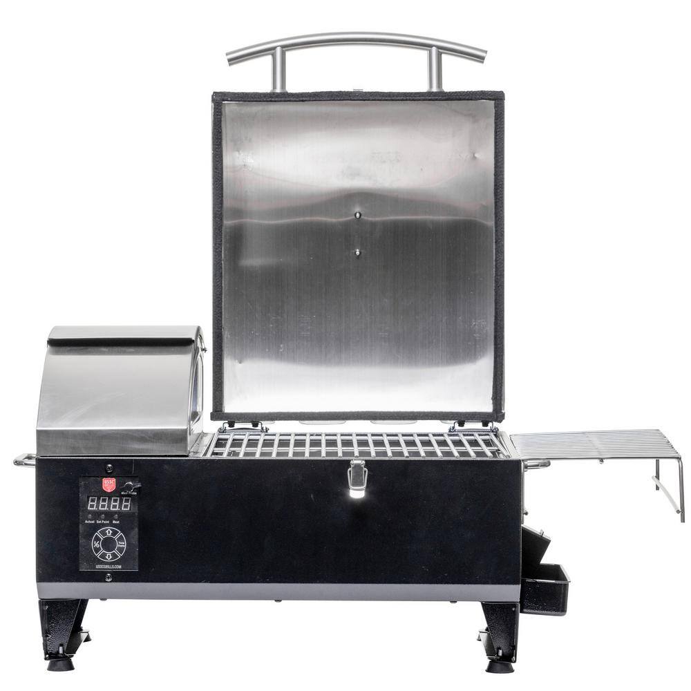 USSC GRILLS USG295SS Portable Wood Pellet Grill in Stainless Steel with Griddle