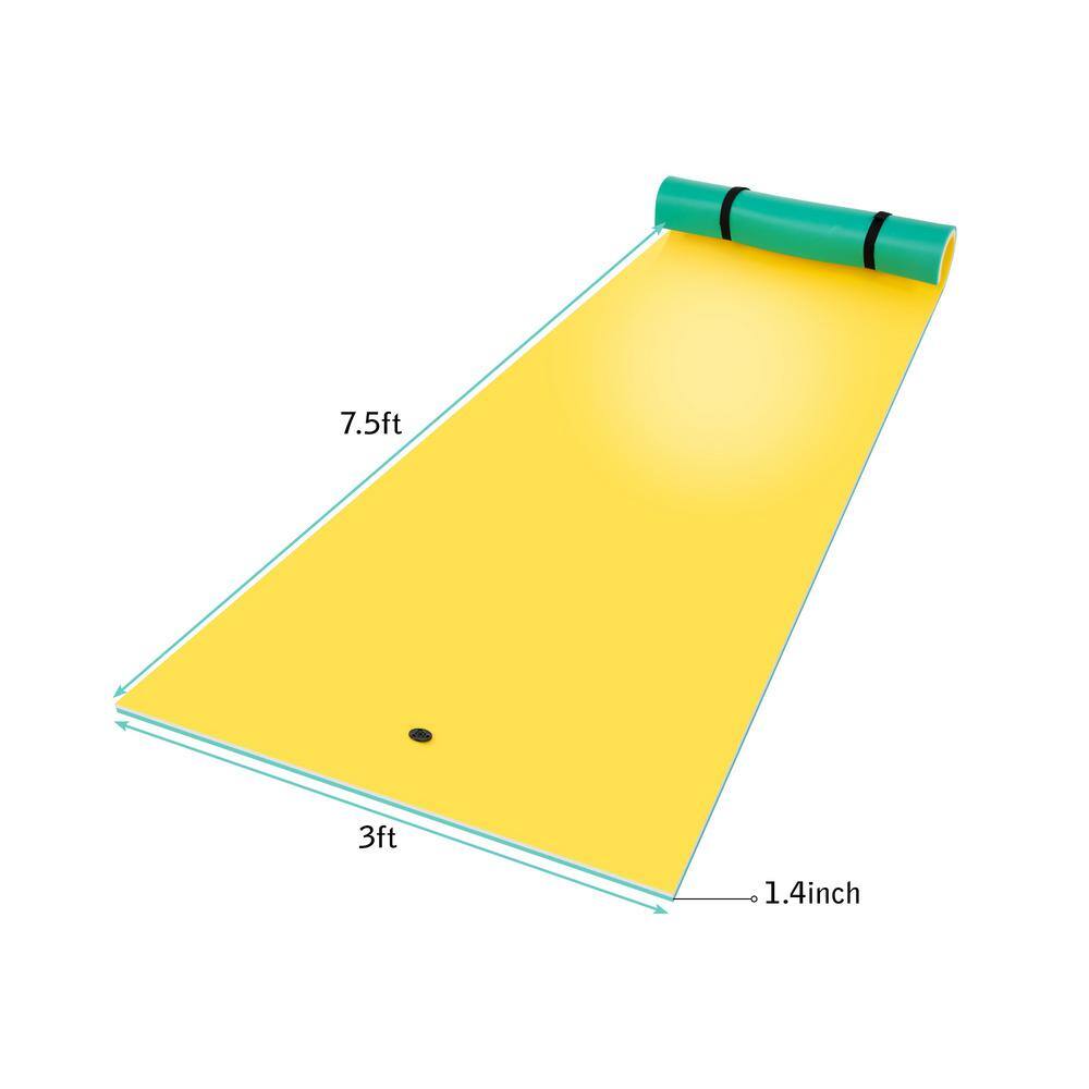 Unbranded WYB228-6 90 in. x 3 ft. Floating Water Mat Foam Pad Lake Floats 3-Layer XPE Water Pad with Storage Straps for Adults
