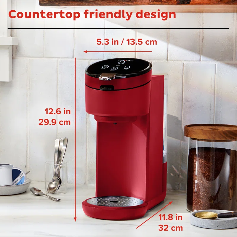 INSTANT 140-6015-01 40 oz. Solo Single Cup Maroon Drip Coffee Maker with Water Tank Capacity