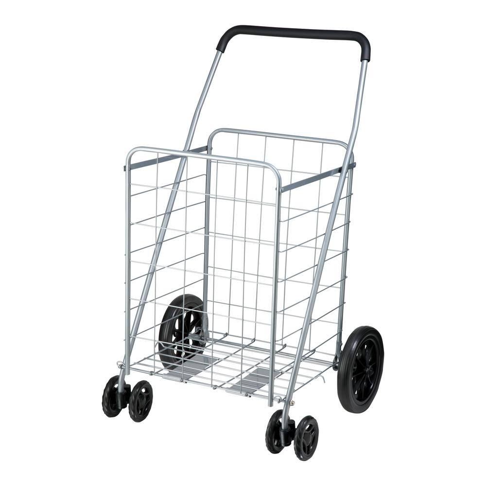Honey-Can-Do CRT-09480 1-Compartment Steel 4-Wheeled Utility Cart in Silver