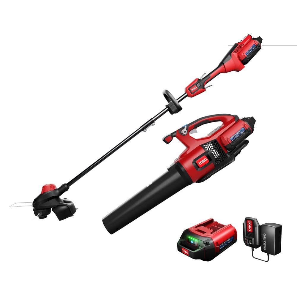 Toro  60V Max Lithium-Ion Cordless String Trimmer and Leaf Blower Combo Kit (2-Tool). 2.0 Ah Battery and Charger Included