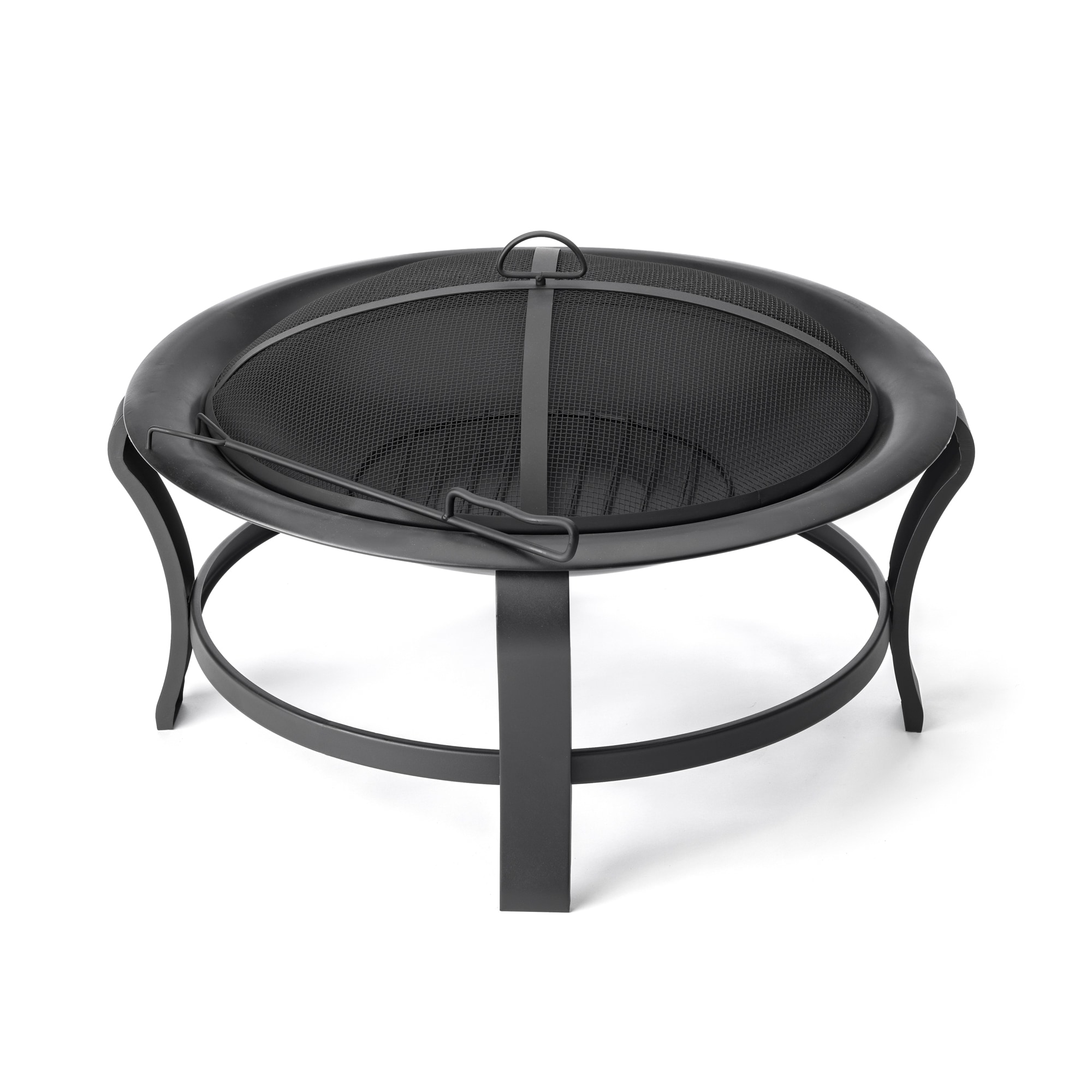 Luxury Living Furniture 31.5-in W Black Steel Wood-Burning Fire Pit