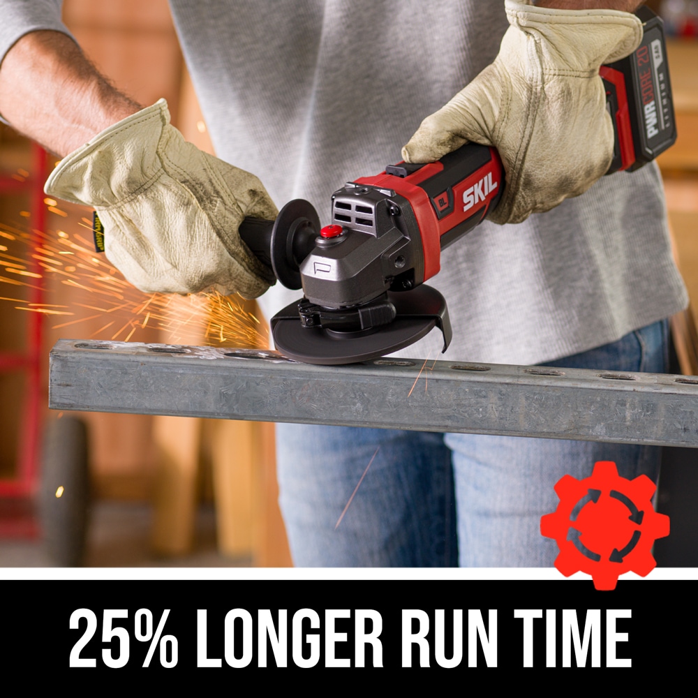 SKIL PWR CORE 20 4.5-in 20-Volt Sliding Switch Brushless Cordless Angle Grinder (1-Battery and charger Included)