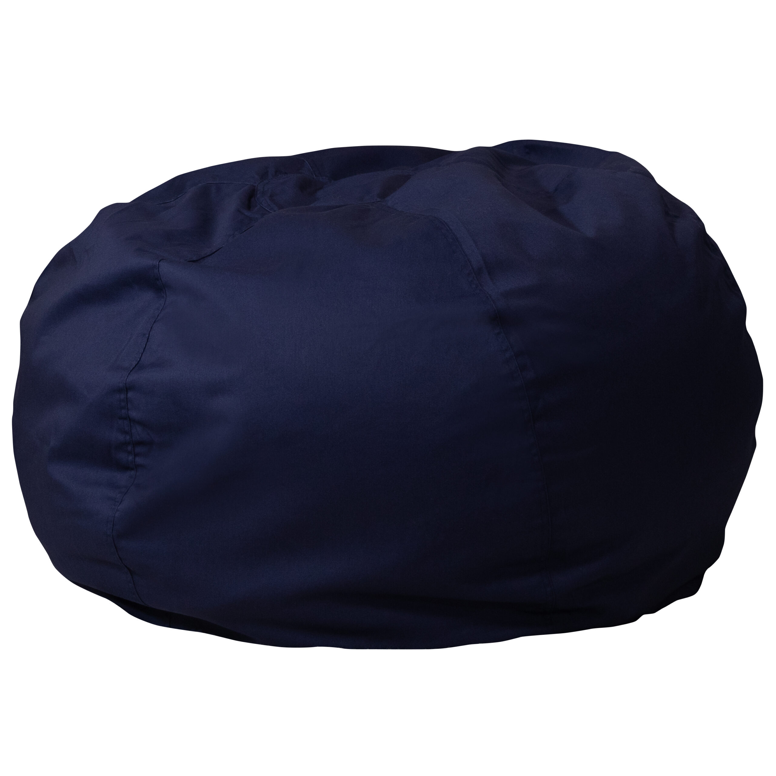 Flash Furniture Oversized Solid Navy Blue Refillable Bean Bag Chair for All Ages