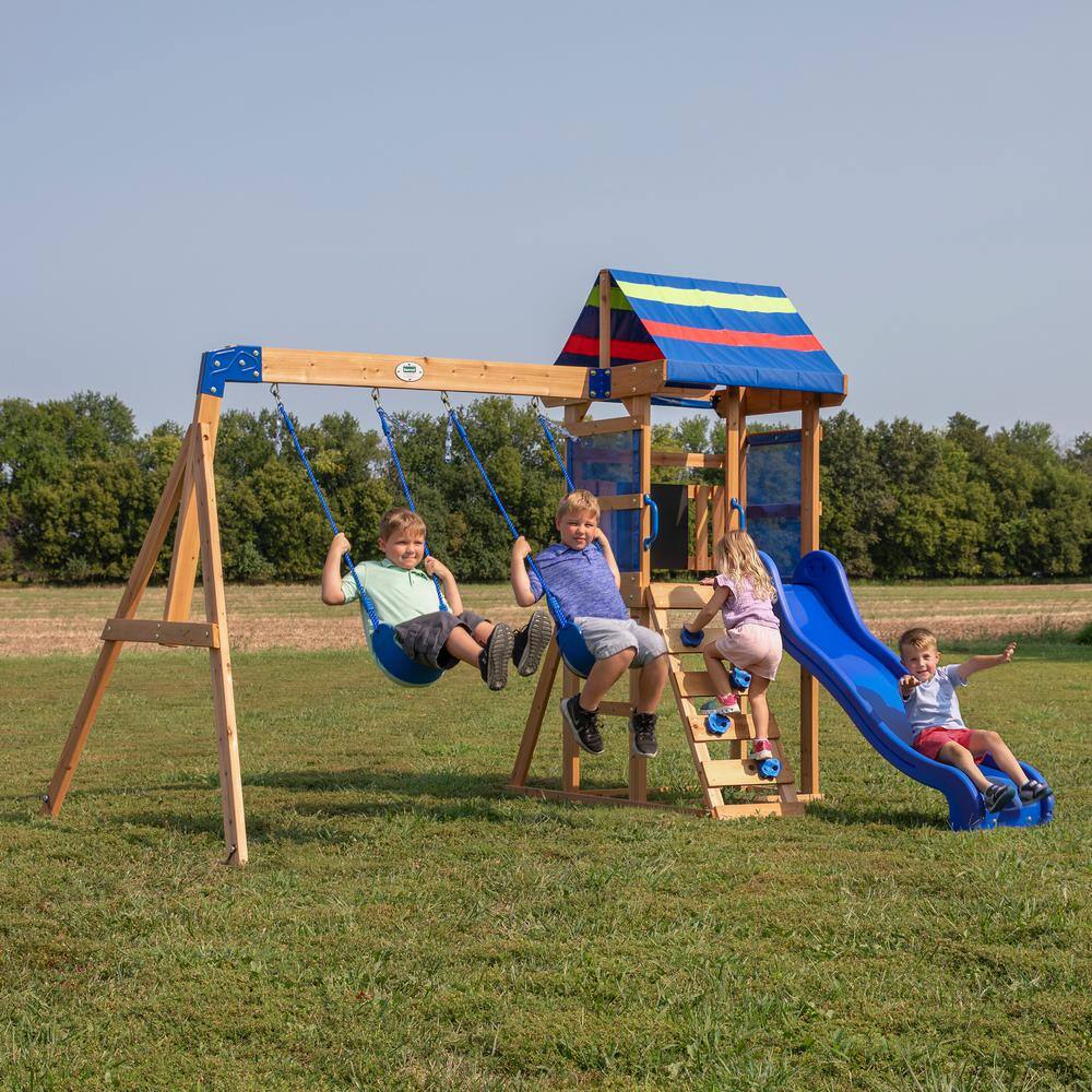 Backyard Discovery 2200128COM Bay Pointe All Cedar Wooden Swing Set