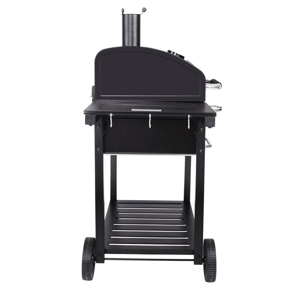 Royal Gourmet CD2030AN Charcoal Grill with 2 Side Tables in Black
