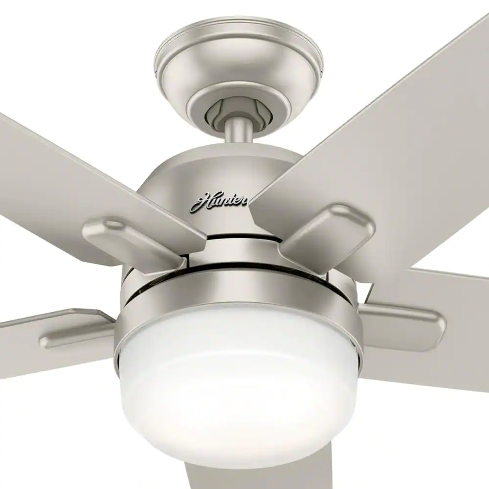 Cavera II 52 in. Matte Nickel Wifi-Enabled Smart Ceiling Fan Light Kit & Remote