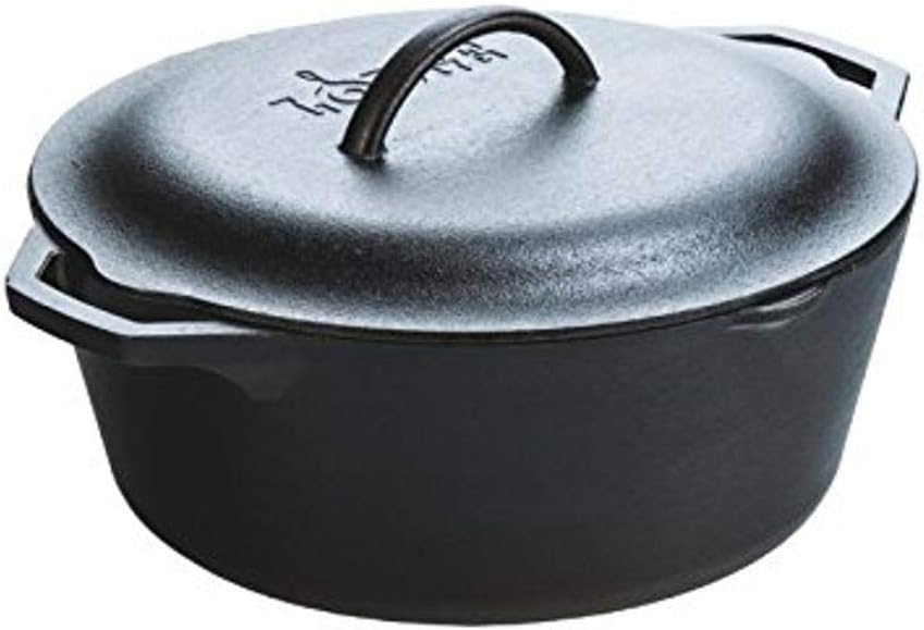 Lodge Cast Iron Serving Pot Dutch Oven with Dual Handles. Pre-Seasoned. 7-Quart
