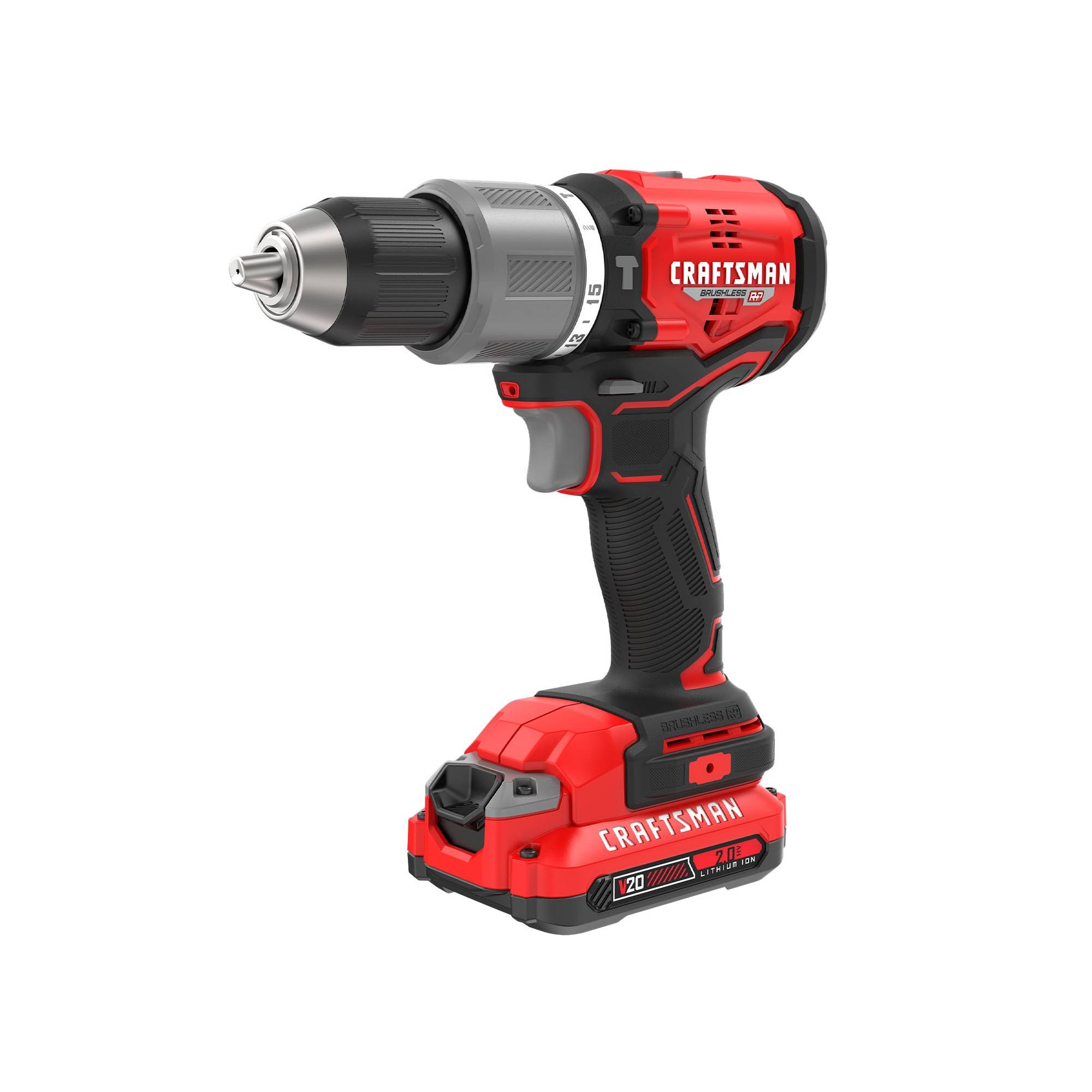 CRAFTSMAN V20 RP 1/2-in 20-volt Max-Amp Variable Speed Brushless Cordless Hammer Drill (2-Batteries Included)