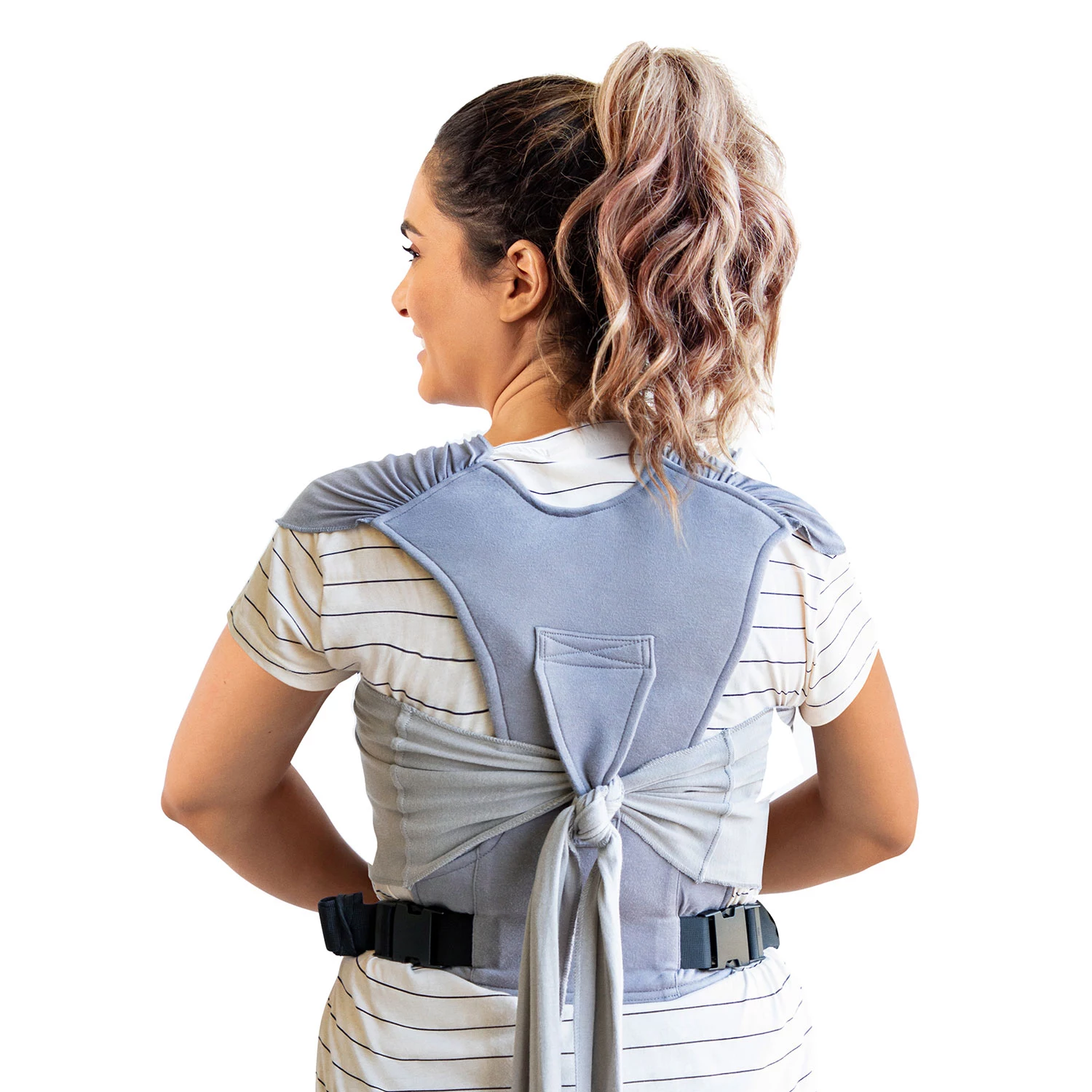 Moby Easy-Wrap Carrier | Baby Carrier and Wrap in One for Mothers. Fathers. and Caregivers | Designed for Newborns. Infants. and Toddlers | Holder Can Carry Babies up to 33 lbs | Smoked Pearl