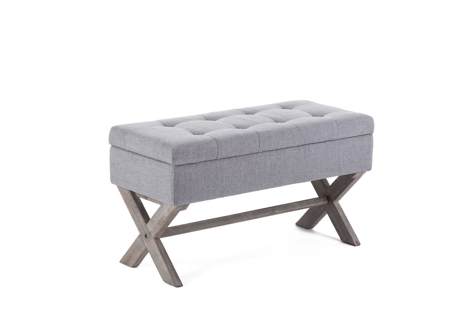 Boraam Angelina Button Tufted Storage Bench - Gray
