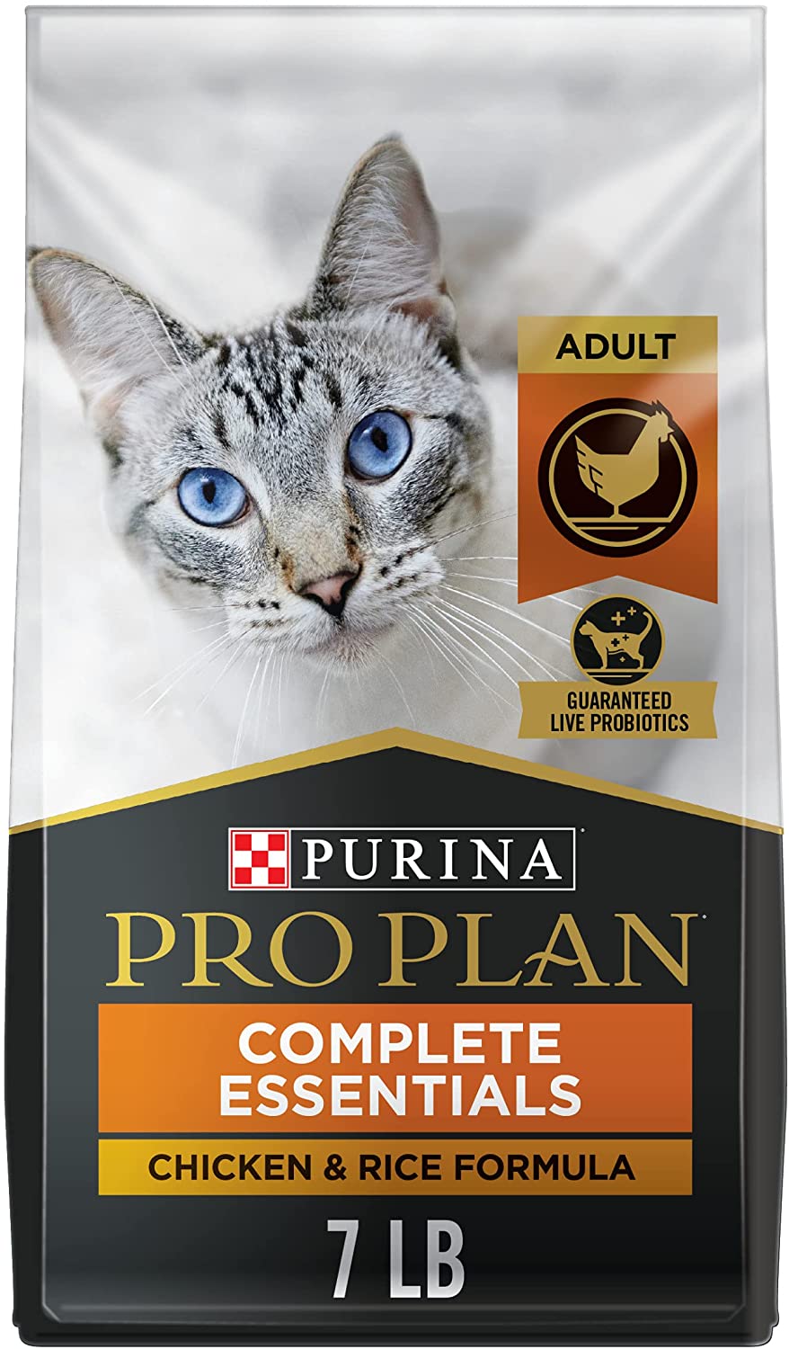 Purina Pro Plan with Probiotics High Protein Adult Chicken and Rice Dry Cat Food 7 lb. bag