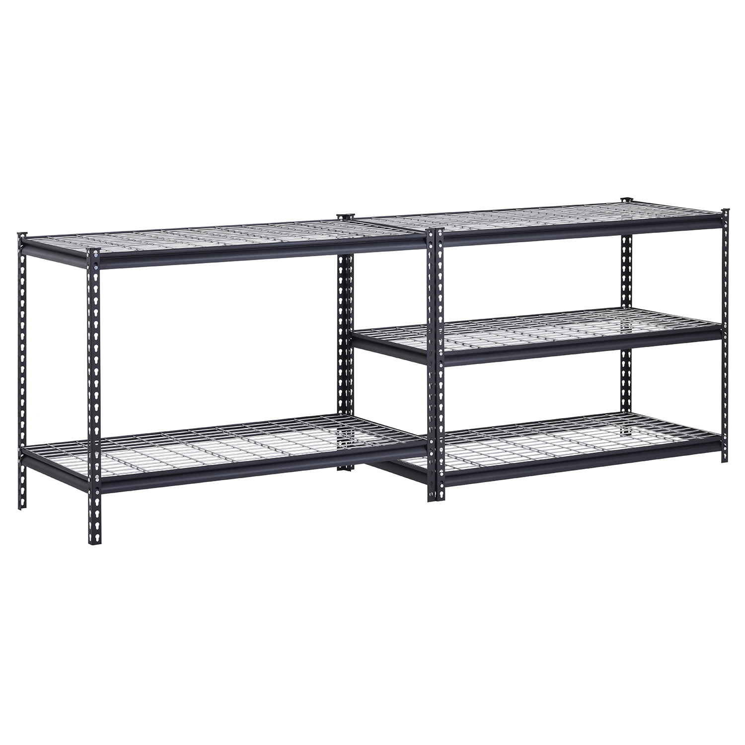 Hart Heavy-Duty 48″W x 2 4″D x 72″H 5-Tier Steel Shelving. Black. 4000 lbs. Capacity