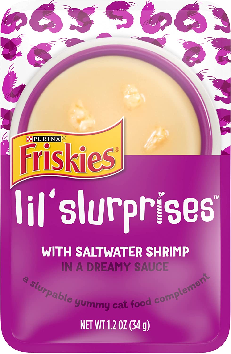 Purina Friskies Cat Food Complement Lil' Slurprises with Saltwater Shrimp - (16) 1.2 oz. Pouches