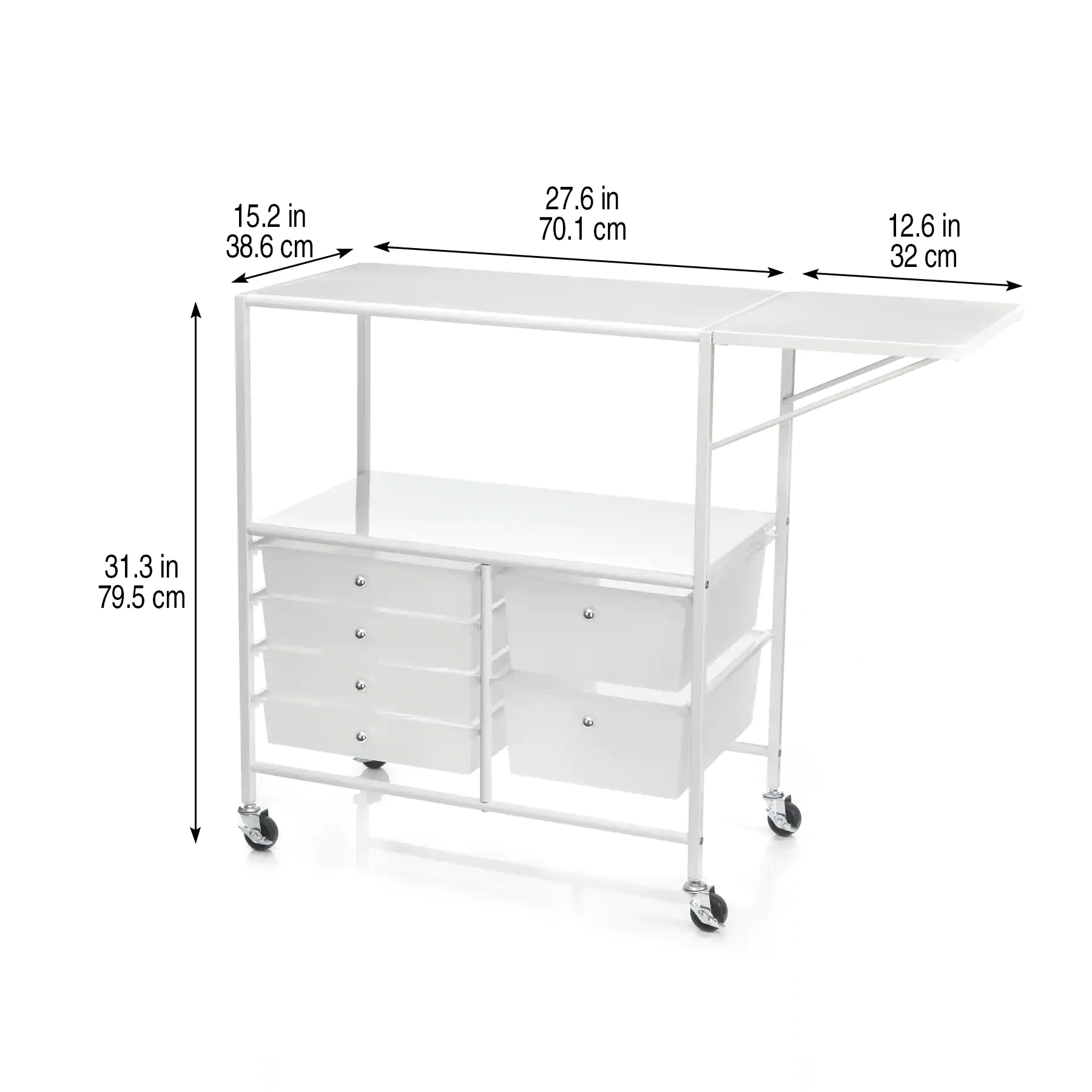 Simply Tidy Essex Rolling Cart. White