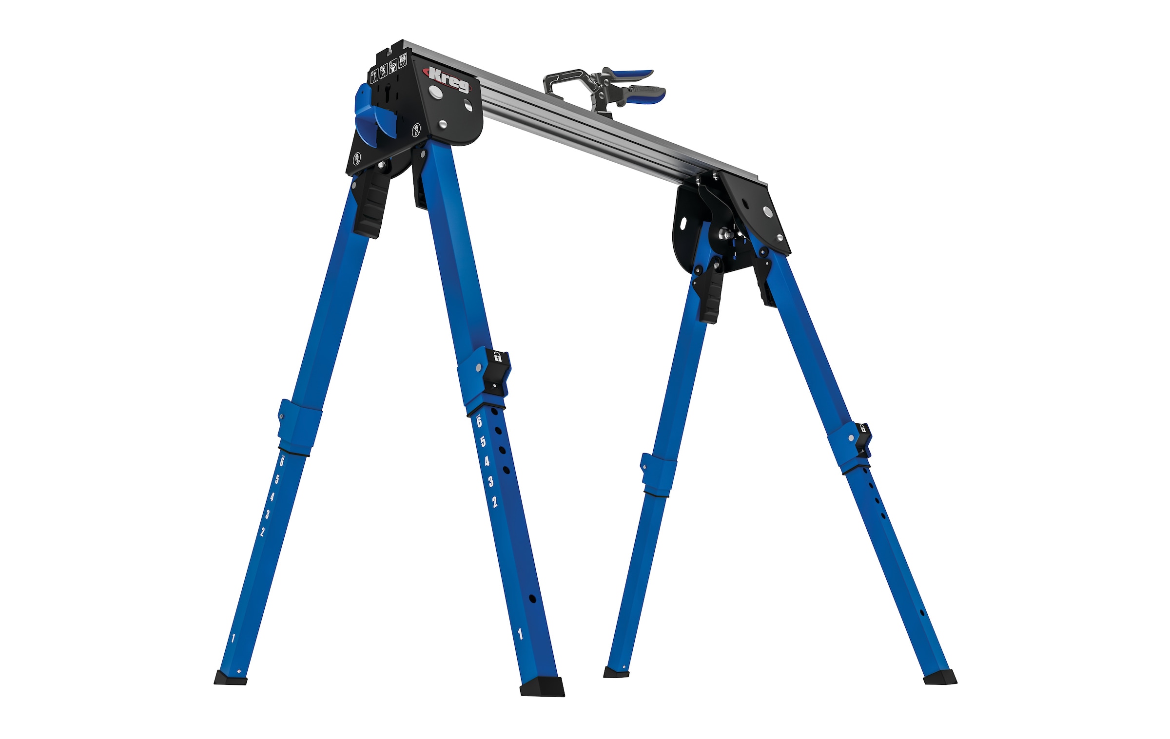 Kreg 32-in W x 35.65-in H Adjustable Anodized Aluminum Track. Steel Legs and Base Saw Horse (1100-lb Capacity)