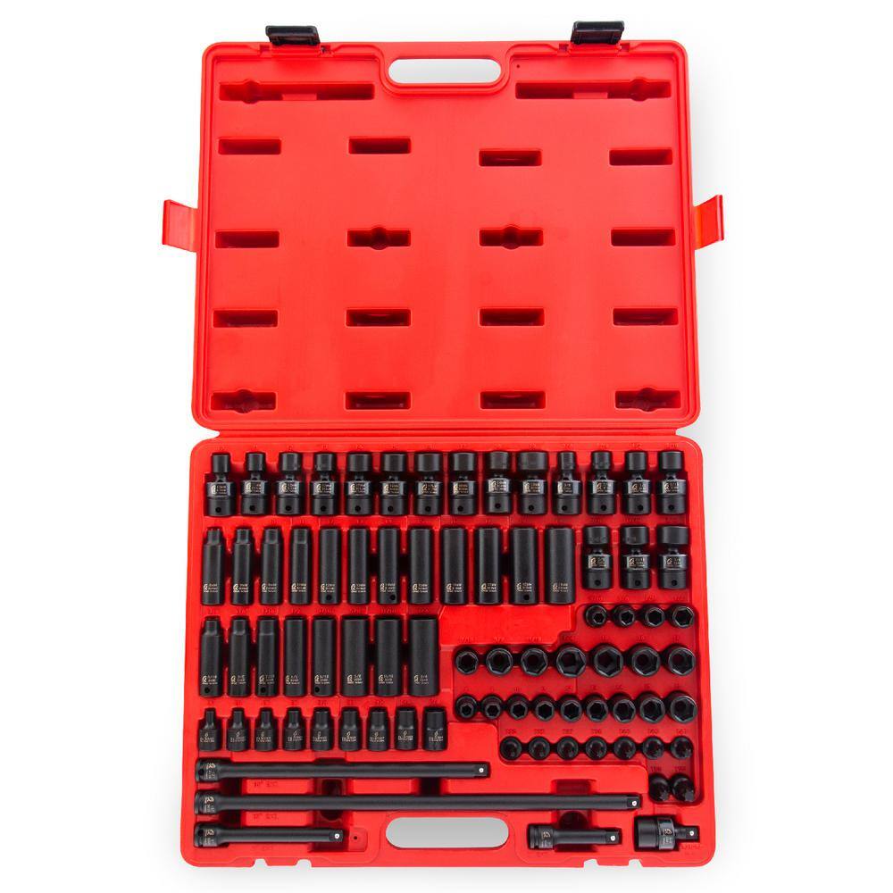 SUNEX TOOLS 3580 3/8 in. Drive Master Impact Socket Set (80-Piece)