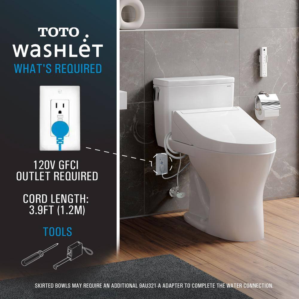 TOTO SW3084-01 C5 Washlet Electric Heated Bidet Toilet Seat for Elongated Toilet in Cotton White