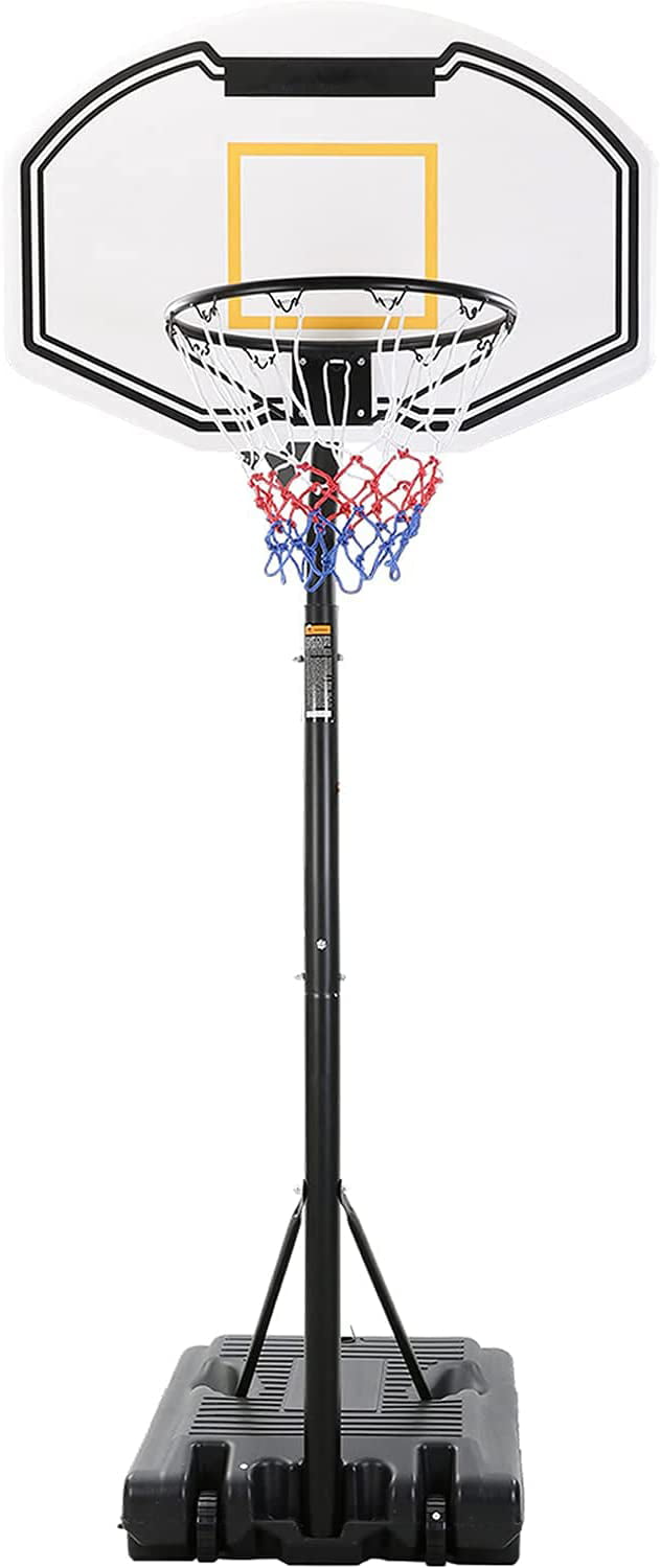 Basketball Hoop Portable Basketball Goal Outdoor Basketball Hoops 35 Inch Backboard with 7 ft-8.5ft Adjustable Height & Removable Wheels for Kids Youth Adult Family Indoor Basketball System Game Play