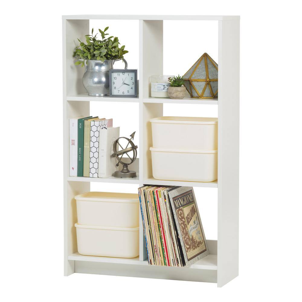 IRIS 596360 43 in. H x 27 in. W x 10 in. D White Heavy-Duty Decorative 6-Cube Organizer