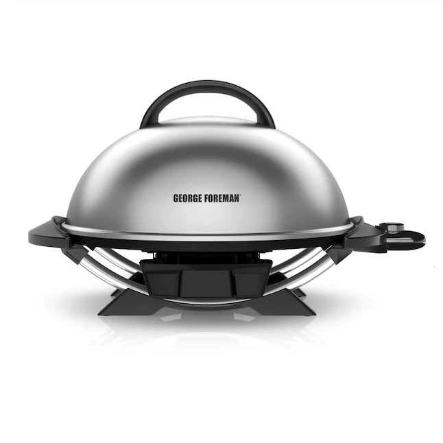 George Foreman GFO240S 15-Serving Indoor/Outdoor Electric Grill. Silver 1600-Watt. 23.50 x 21.20 x 12.10